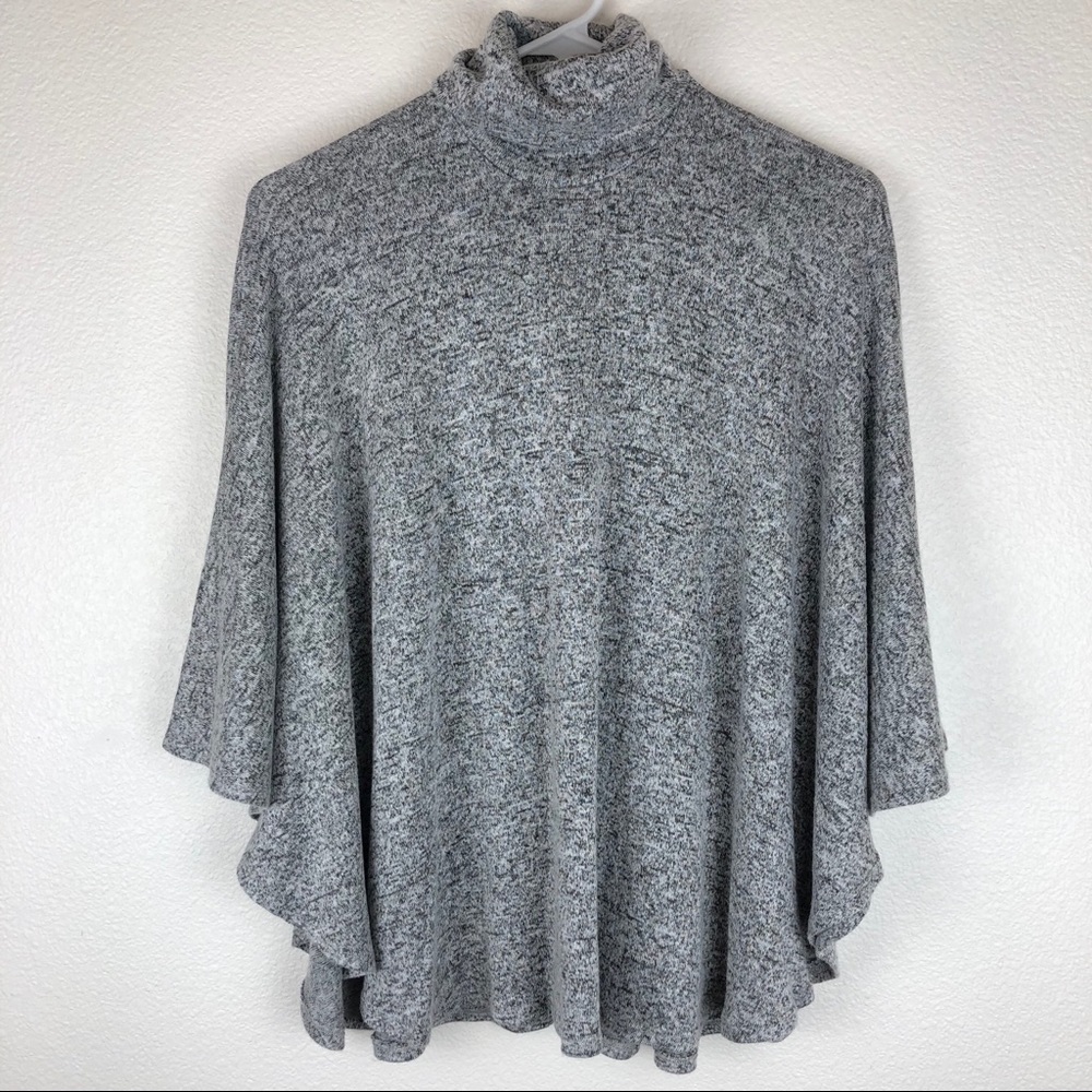 Forever 21 Gray Turtleneck Cape Poncho Top Size S